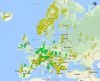 Mapa velkých evropských vodních elektráren